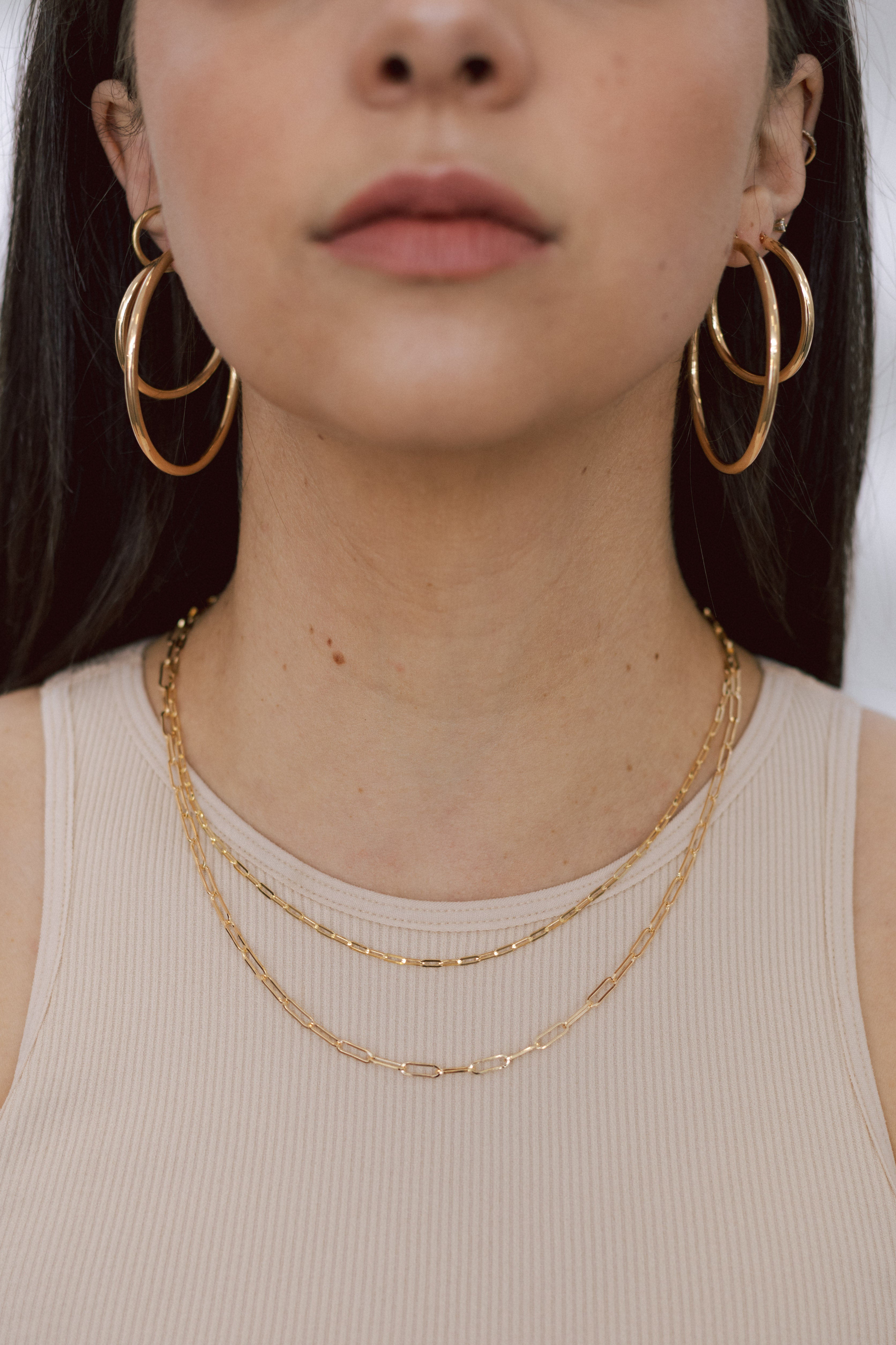 Thin Paperclip chain necklace