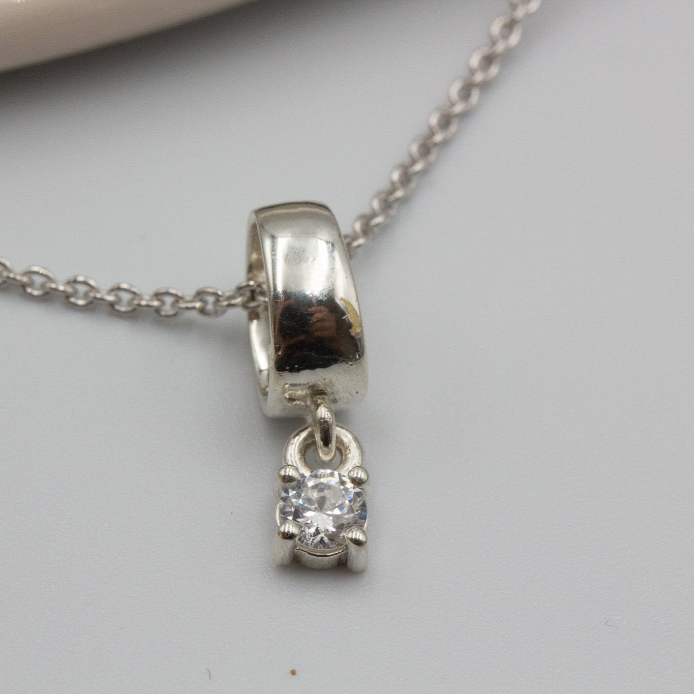 Silver Gemstone charm