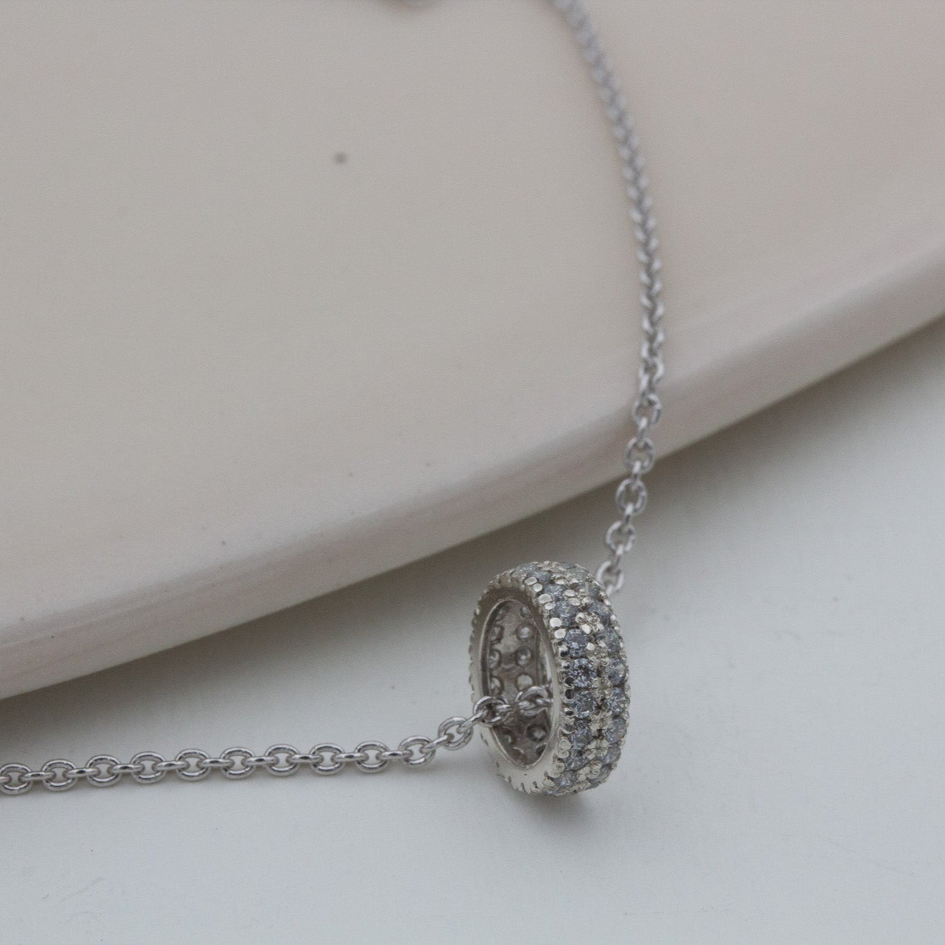 Silver Double Pave charm