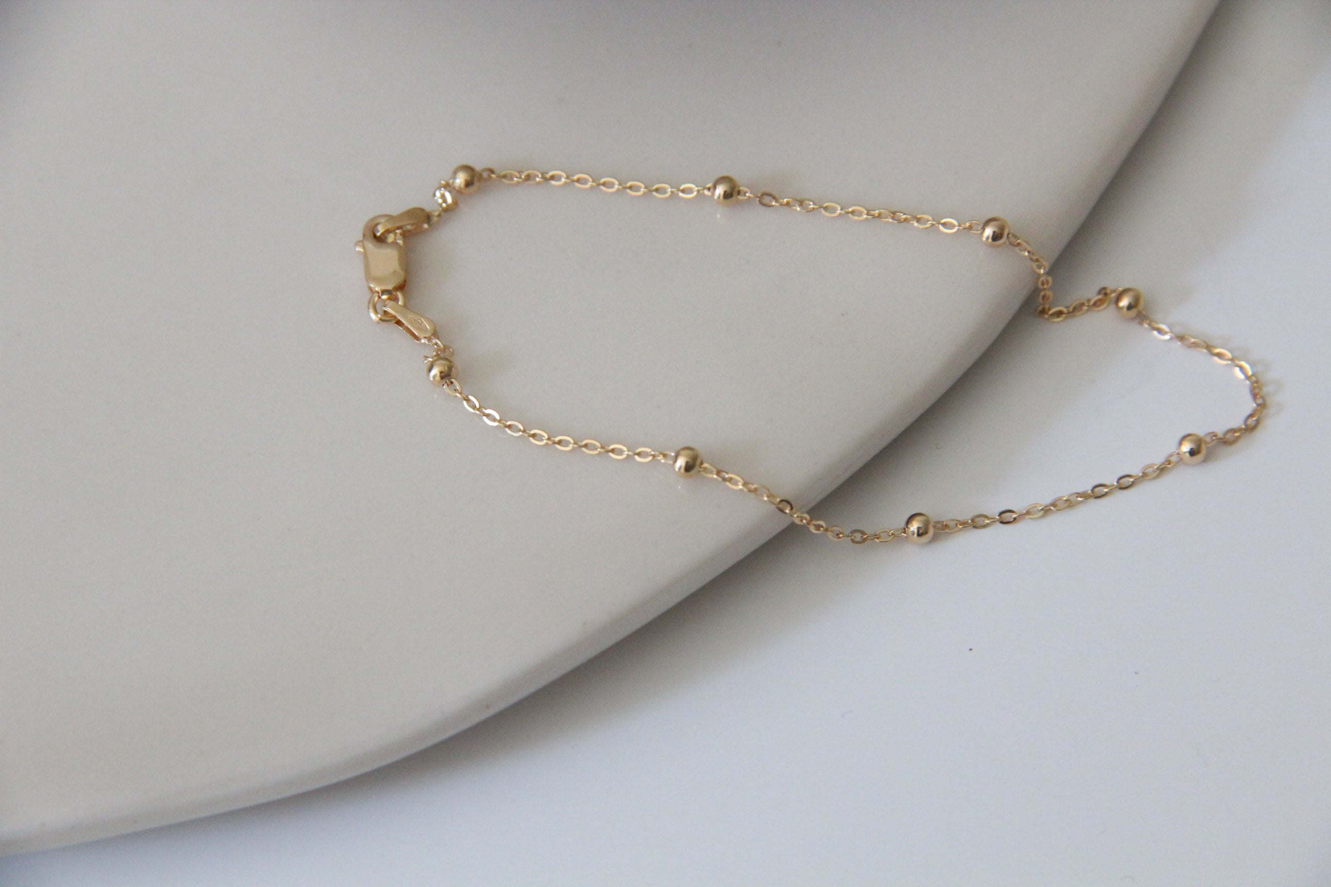 Beaded chain anklet